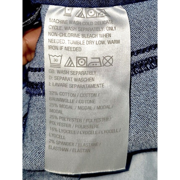 Susan Graver Women's Ombre Wide Leg Pull On Elastic Waistband Ankle Jean 12 Wash - Picture 4 of 5